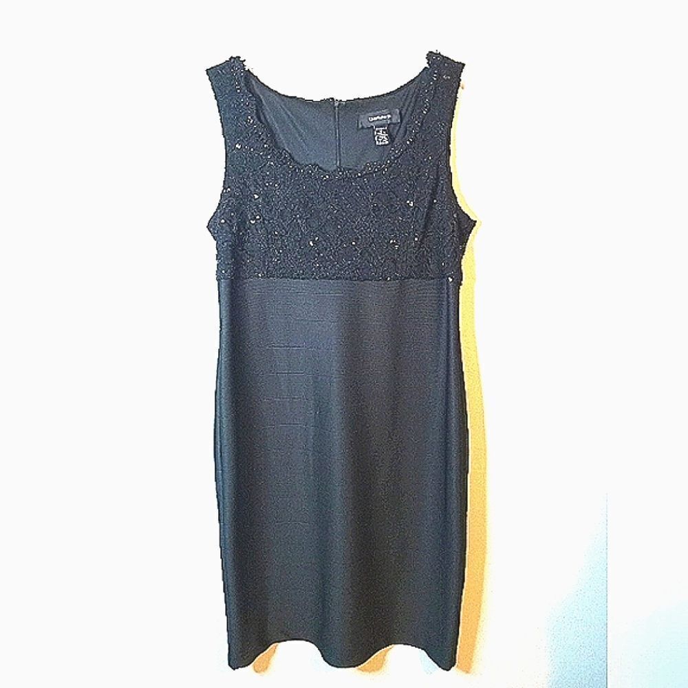 R&M Richards Black Beaded lace Dress